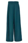 Dries Van Noten Trousers Wide Leg Elastic Waistband In Green