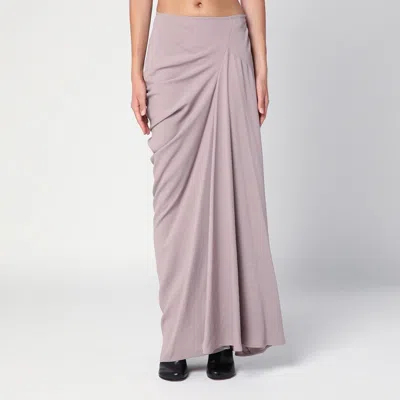 Dries Van Noten Women's Pink Long Draped Skirt