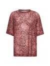 Dries Van Noten Women Pink Mesh Printed T-shirt In Pink