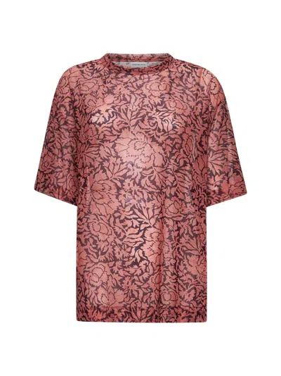 Dries Van Noten Women Pink Mesh Printed T-shirt