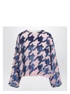 Dries Van Noten Pink Sequined Silk Blouse In Brown
