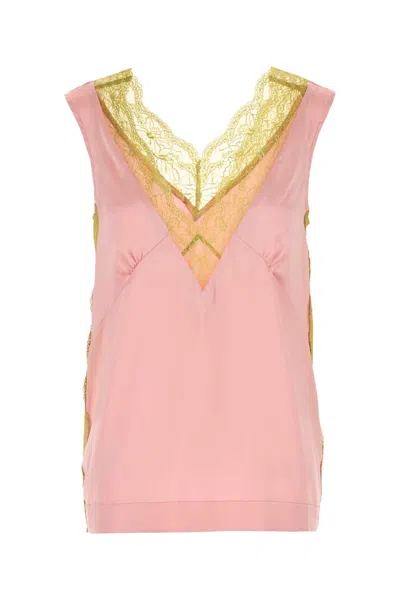 Dries Van Noten Pink Stretch Satin Ciesta Top