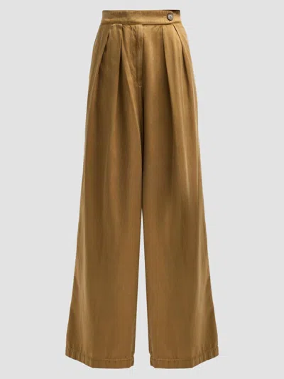 Dries Van Noten Women's Pleated Wide-leg Trousers In Brown