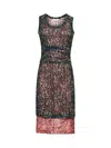 Dries Van Noten Women Printed Mesh Layered Midi Dress In Black