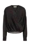Dries Van Noten Women Printed Silk Camiel Blouse In Black