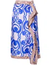 Shop Dries Van Noten Women Printed Silk Midi Skirt In Multicolor