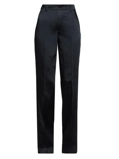 Dries Van Noten Women's Pulla Cotton-blend High-rise Straight-leg Trousers In Black