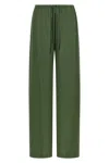 Dries Van Noten Cinched Waist Wide Leg Trousers In Green