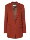 Dries Van Noten Red Single-breasted Jacket In Wool Women In Metal