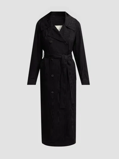 Dries Van Noten Women's Rolana Moiré Trench Coat In Black