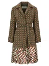 Dries Van Noten Belted Waist Coat Notched Lapels In Multi
