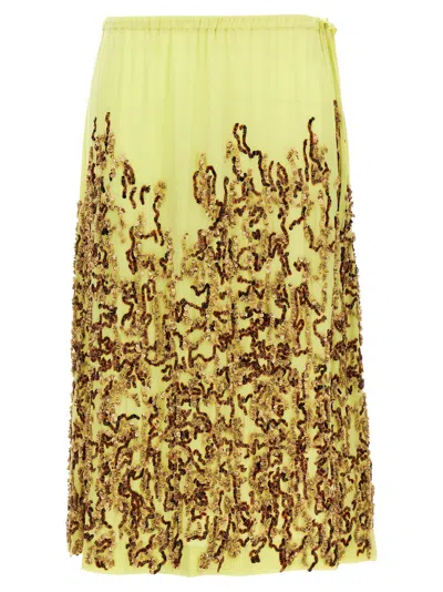 Dries Van Noten Women's Salga Skirt In Yellow