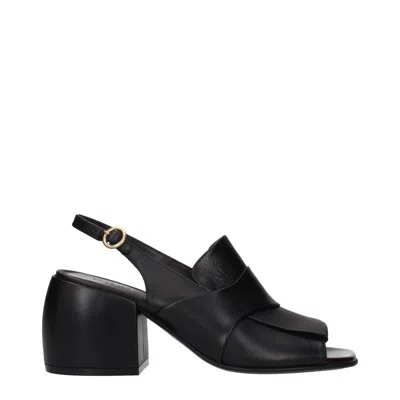 Dries Van Noten Women's Sandals Black Leather