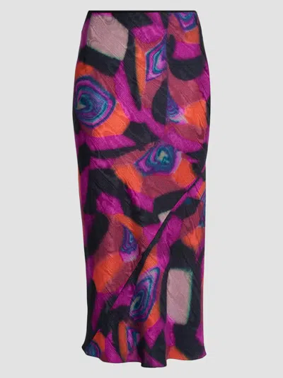 Dries Van Noten Women's Sati Abstract Midi Skirt In Fuchsia