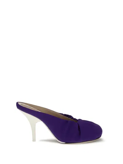 Dries Van Noten Women Satin Heeled Mules In Purple