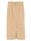 Dries Van Noten Belted High Waist Pleated Midi Skirt
