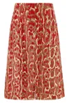Dries Van Noten A-line Silhouette Animal Print Skirt In Red