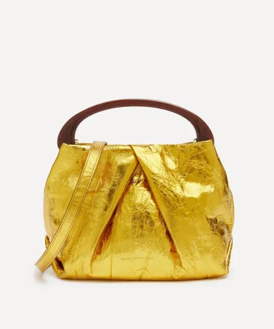 Dries Van Noten Women's Small Folded Leather Top Handle Bag