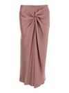 Dries Van Noten Women Draped Midi Skirt In Pink