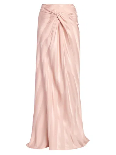 Dries Van Noten Women's Smila Striped Silk Maxi Skirt In Pink