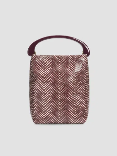Dries Van Noten Women's Snake-embossed Leather Top Handle Bag In Multi