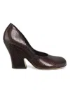 Dries Van Noten Women Python-embossed Leather Wedge Pumps In Brown