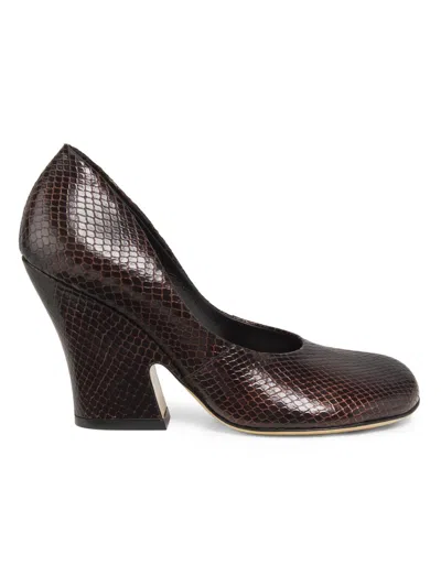 DRIES VAN NOTEN WOMEN'S SNAKESKIN-EMBOSSED LEATHER PUMPS