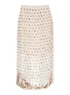 Dries Van Noten Sokna Embellished Midi Skirt In Neutral