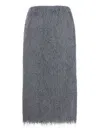 Dries Van Noten Textured Knee-length Skirt Elastic Waistband In Gray