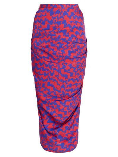 Dries Van Noten Women's Sonata Printed Gathered Midi-skirt In Red