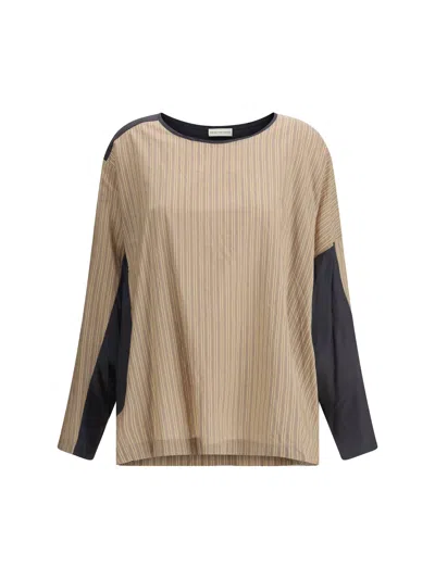 Dries Van Noten Women Striped Blouse In Neutral