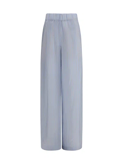 Dries Van Noten Women Striped Pants In Blue