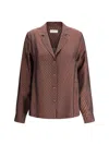 Dries Van Noten Diagonal Stripe Tailored Button-up Shirt In Brown