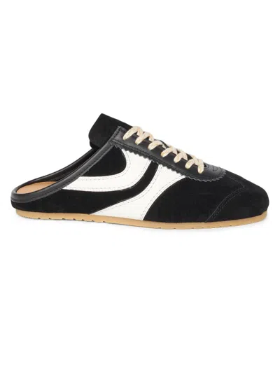 Dries Van Noten Women's Suede & Leather Sneaker Mules In Black