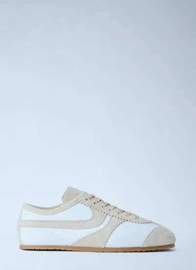 Dries Van Noten Women Suede Panel Trainers In White