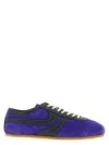 Dries Van Noten Suede Panel Sneakers Rubber Sole In Blue