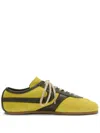 Dries Van Noten Leather-trimmed Suede Sneakers In Yellow