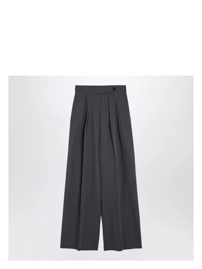 DRIES VAN NOTEN WOMEN'S TAUPE WOOL-BLEND WIDE TROUSERS