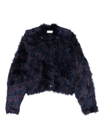 Dries Van Noten Women Terrace Faux Fur Jacket In Blue