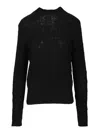 Dries Van Noten 09260-tessy 2707 Mock Neck Sweater Knitwear Black In Black
