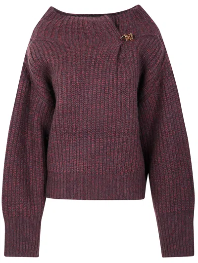 Dries Van Noten Women "teubina Embroiderd" Sweater In Burgundy