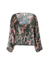 Dries Van Noten Squinned Jacquard Crewneck Blouse In Brown