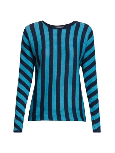 Dries Van Noten Women's Torance Cotton Striped Sweater In Blue