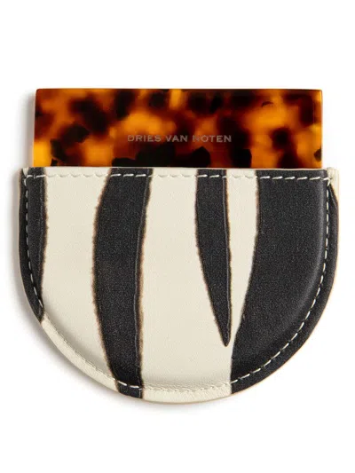 Dries Van Noten Women's Tortoise Shell Mirror & Leather Case