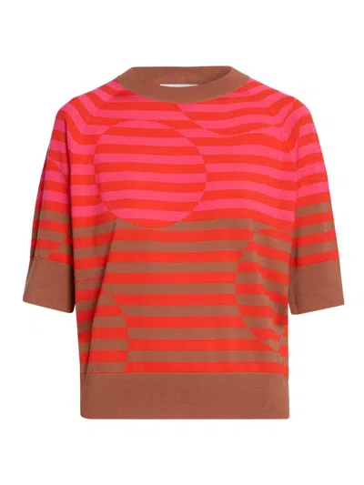 Dries Van Noten Women's Tuan Striped Wool Short-sleeve Sweater In Multi