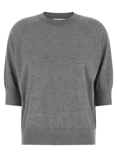 Dries Van Noten Crew Neck Knit Sweater In Gray