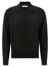 Dries Van Noten Long-sleeved Polo Sweater In Black