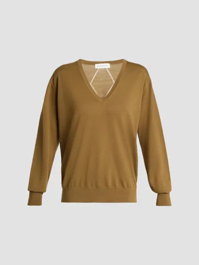 Dries Van Noten Women's Tuomas Bis Diamond-stitch Merino Wool Sweater In Khaki