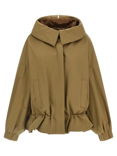 Dries Van Noten Villas 3103 Puffer Jackets Beige In Green