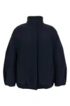 Dries Van Noten Balloon-sleeve High-neck Jacket In Blue